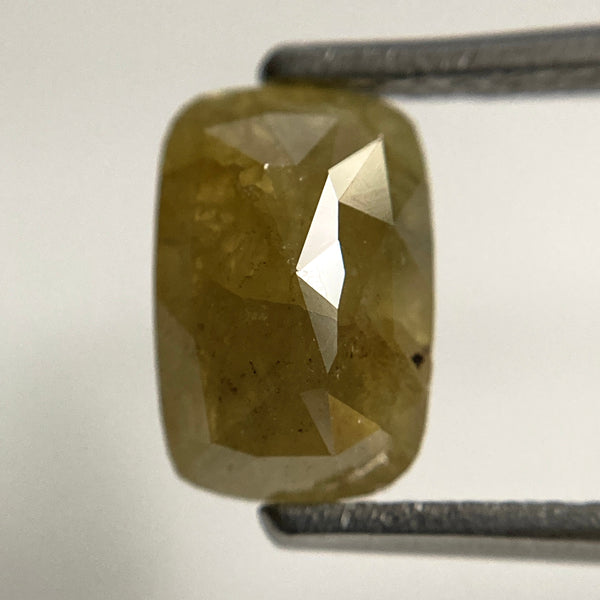 1.36 Ct Cushion Cut Yellow Diamond: Rose Cut Loose Stone