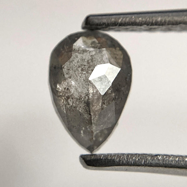 0.69 Ct Pear Cut Fancy Grey Diamond: Rose Cut Loose Stone