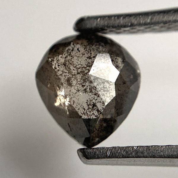 0.77 Ct Fancy Grey Pear Cut Loose Diamond: Natural Rose Cut