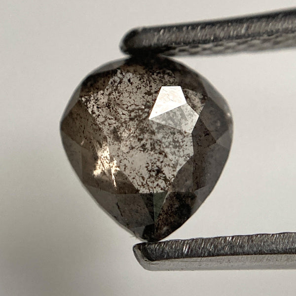 0.77 Ct Fancy Grey Pear Cut Loose Diamond: Natural Rose Cut