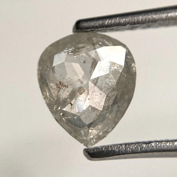 1.02 Ct Light Gray Pear Cut Natural Loose Diamond: 7.70 mm