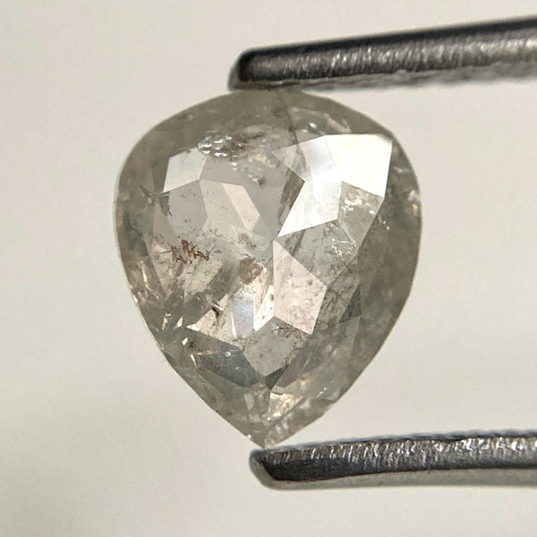1.02 Ct Light Gray Pear Cut Natural Loose Diamond: 7.70 mm