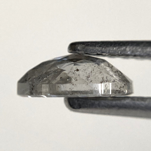 0.65 Ct Pear Shape Salt and Pepper Diamond: Rose Cut Gemstone