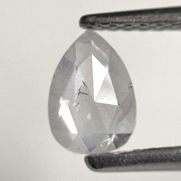 0.60 Ct Pear Rose Cut Salt and Pepper Diamond: Natural Gray Diamond