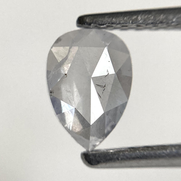 0.60 Ct Pear Rose Cut Salt and Pepper Diamond: Natural Gray Diamond