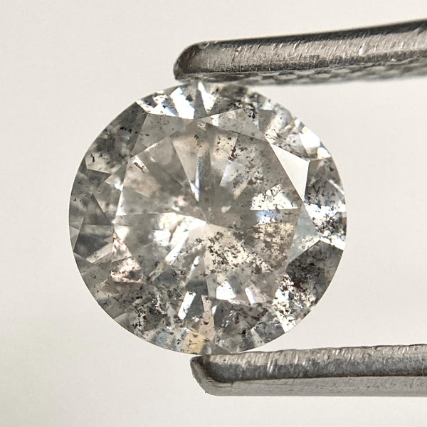 0.98 Ct Round Salt and Pepper Diamond: Natural Loose Brilliant Cut