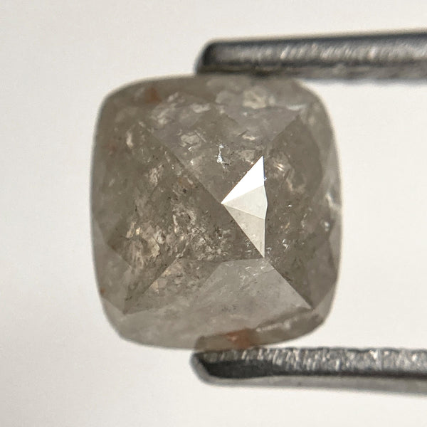 1.60 Ct Grey Cushion Rose Cut Diamond, Natural Loose Diamond