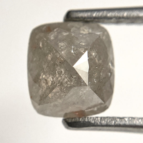 1.60 Ct Grey Cushion Rose Cut Diamond, Natural Loose Diamond