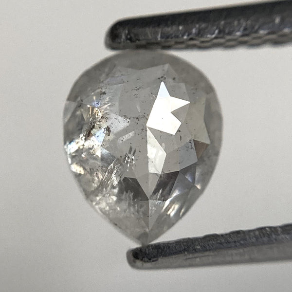 0.63 Ct Pear Shape Salt and Pepper Rose Cut Diamond