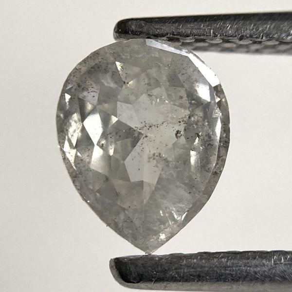 0.63 Ct Pear Shape Salt and Pepper Rose Cut Diamond