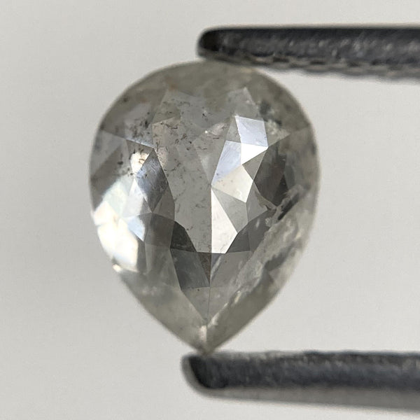 0.74 Ct Pear Shape Salt and Pepper Rose Cut Diamond