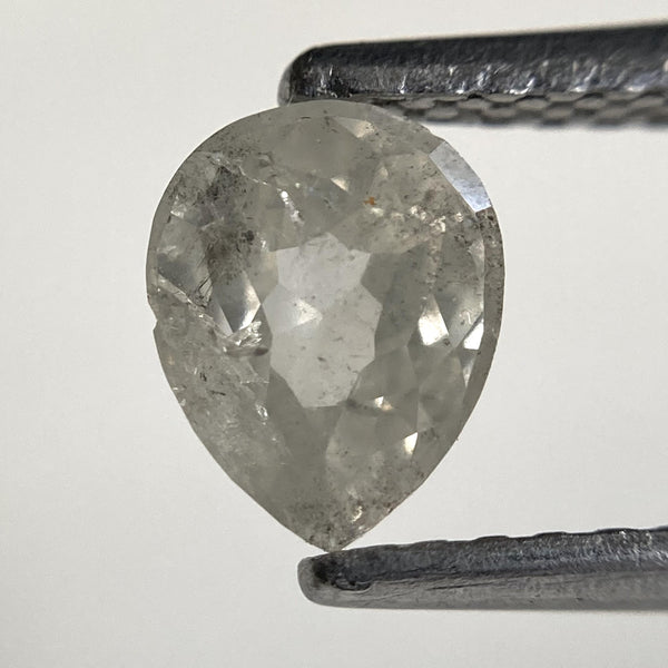 0.74 Ct Pear Shape Salt and Pepper Rose Cut Diamond