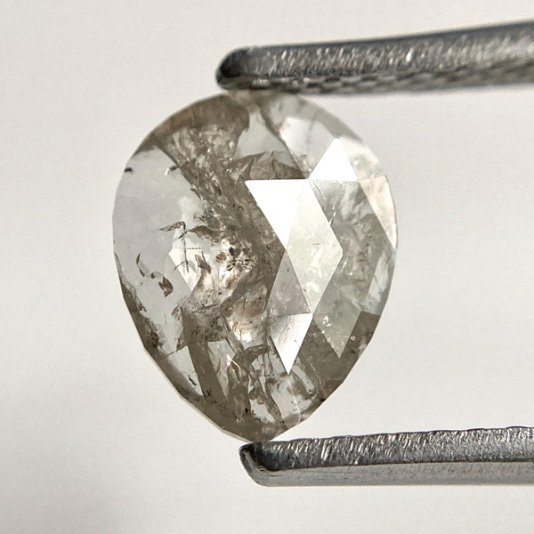 0.64 Ct Pear Shape Grey Rose Cut Diamond: Natural Loose Diamond