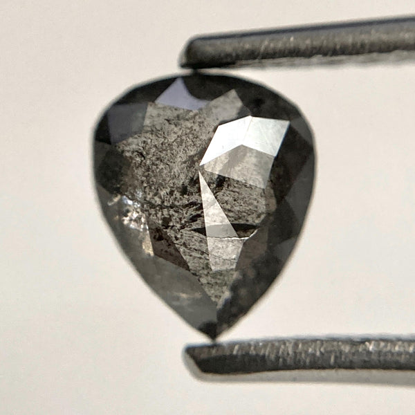 0.81 Ct Grey Pear Cut Diamond: Natural Rose Cut Loose Stone