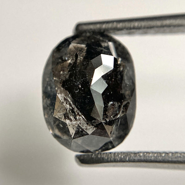 2.33 Ct Dark Gray Oval Rose Cut Loose Diamond