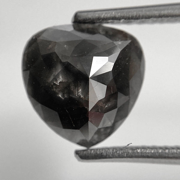 1.83 Ct Pear Rose Cut Salt and Pepper Diamond: 8.95 mm