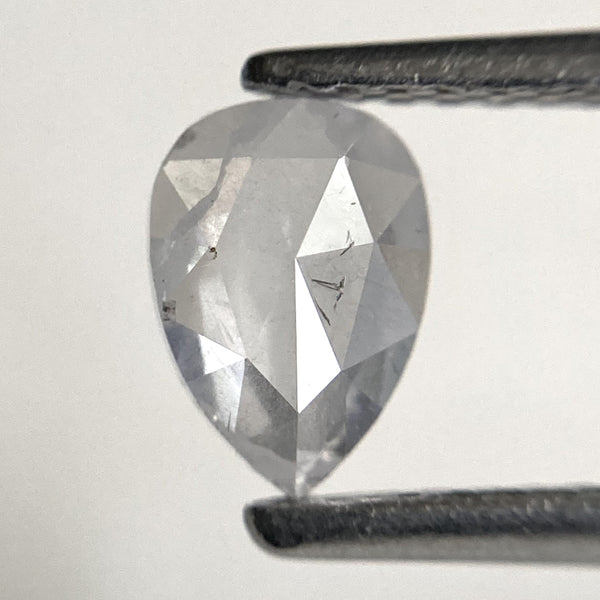 0.60 Ct Pear Rose Cut Salt and Pepper Diamond: Natural Gray Diamond
