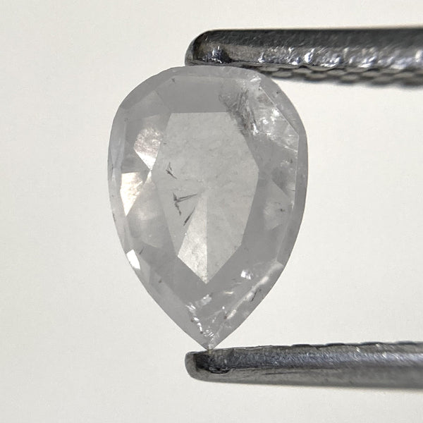 0.60 Ct Pear Rose Cut Salt and Pepper Diamond: Natural Gray Diamond