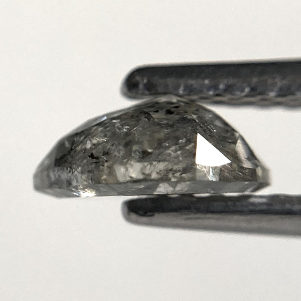 0.69 Ct Pear Shape Salt and Pepper Rose Cut Diamond