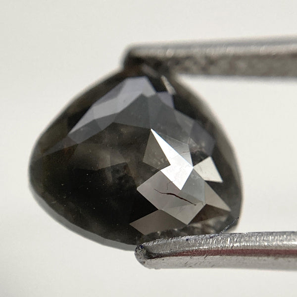 1.83 Ct Pear Rose Cut Salt and Pepper Diamond: 8.95 mm