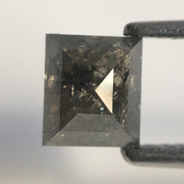 1.08 Ct Square Grey Black Diamond: Natural Loose Gemstone