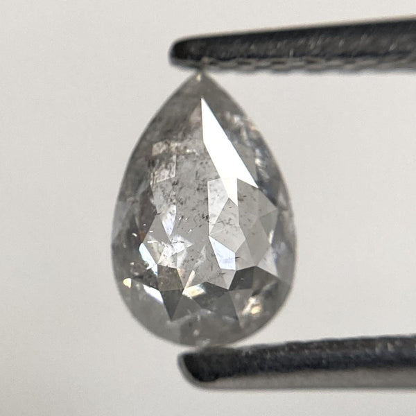 0.50 Ct Pear Shape Salt and Pepper Rose Cut Diamond