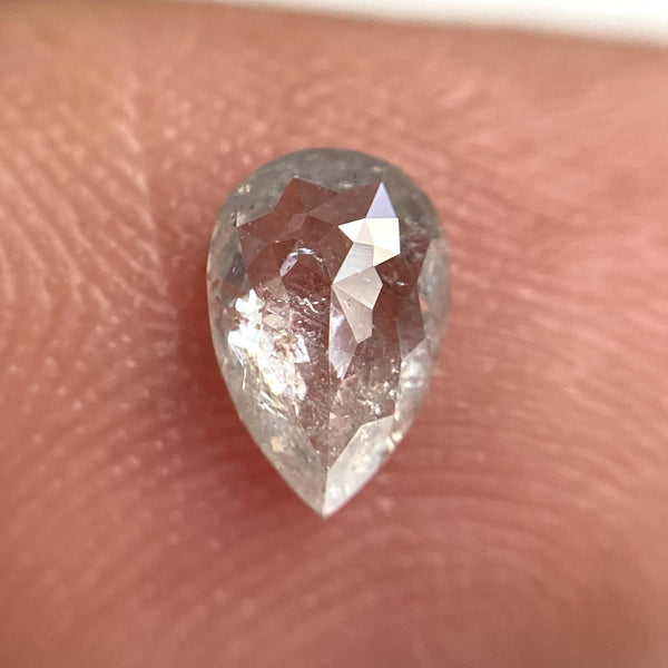 0.50 Ct Pear Shape Salt and Pepper Rose Cut Diamond
