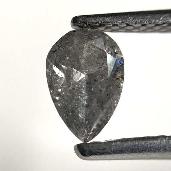 0.47 Ct Pear Shape Salt and Pepper Diamond - Rose Cut