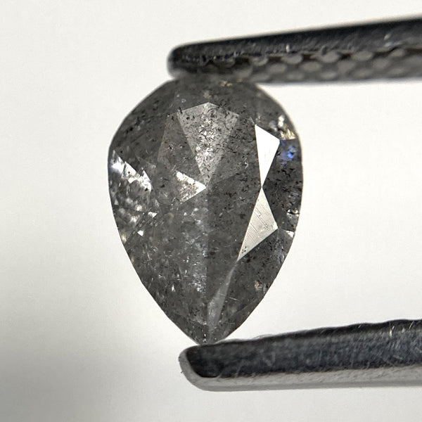 0.47 Ct Pear Shape Salt and Pepper Diamond - Rose Cut