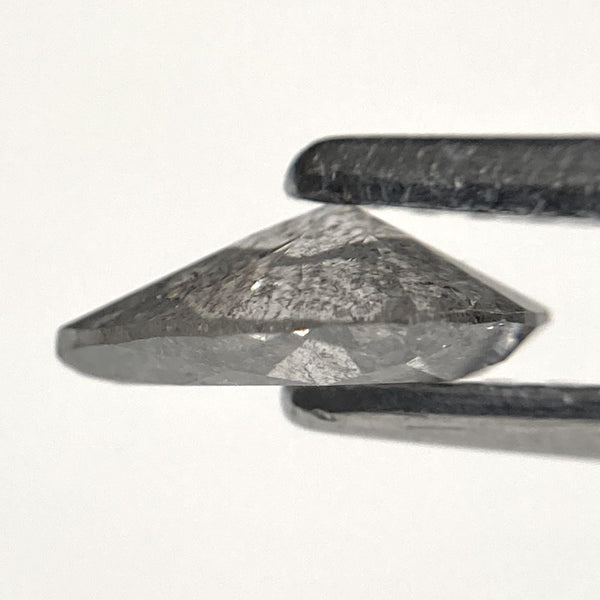 0.47 Ct Pear Shape Salt and Pepper Diamond - Rose Cut