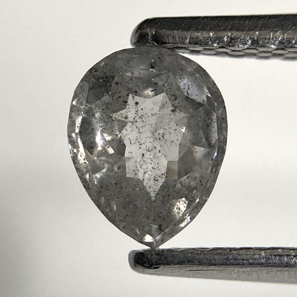 0.55 Ct Pear Rose Cut Salt and Pepper Natural Diamond