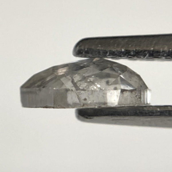 0.54 Ct Pear Salt & Pepper Diamond: Rose Cut Natural Diamond