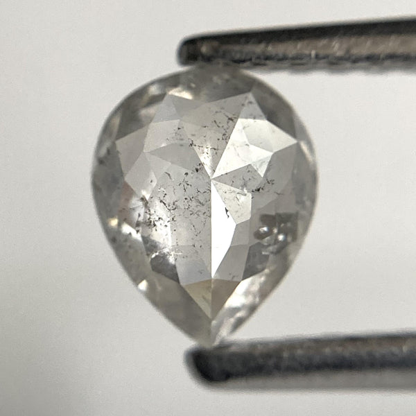 0.54 Ct Pear Salt & Pepper Diamond: Rose Cut Natural Diamond