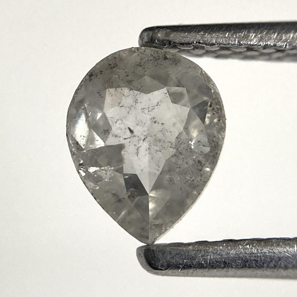 0.54 Ct Pear Salt & Pepper Diamond: Rose Cut Natural Diamond