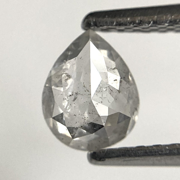 0.54 Ct Pear Salt & Pepper Diamond: Rose Cut Natural Diamond