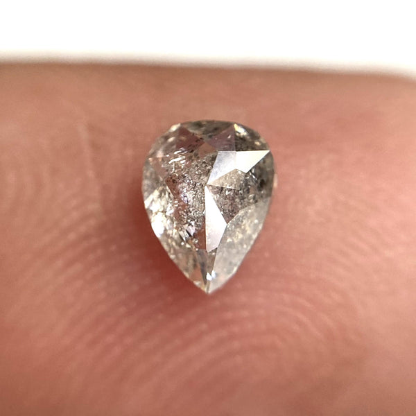 0.57 Ct Pear Rose Cut Salt and Pepper Diamond