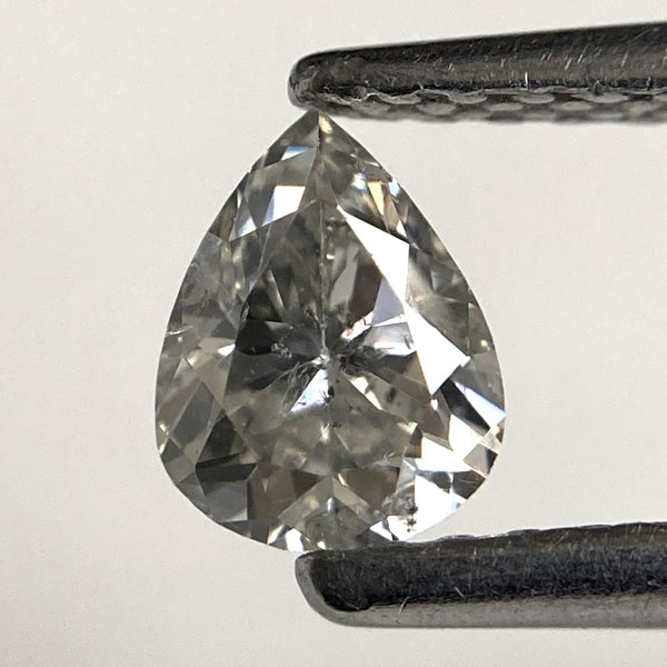 0.40 Ct Pear Rose Cut Salt and Pepper Diamond: Natural Gray & Black Diamond