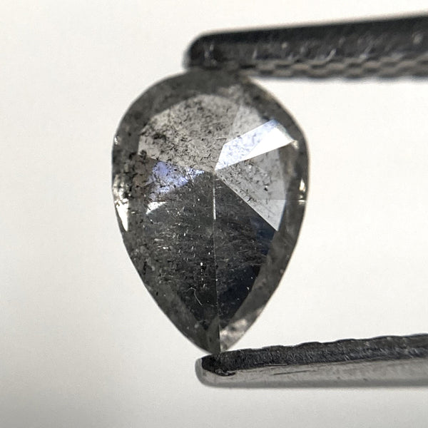 0.47 Ct Pear Shape Salt and Pepper Diamond - Rose Cut