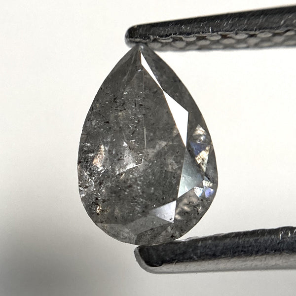 0.47 Ct Pear Shape Salt and Pepper Diamond - Rose Cut