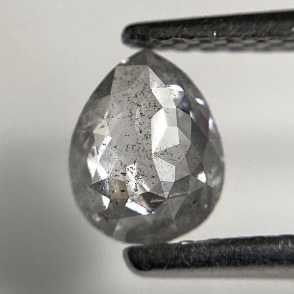 0.55 Ct Pear Rose Cut Salt and Pepper Natural Diamond
