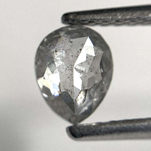 0.55 Ct Pear Rose Cut Salt and Pepper Natural Diamond