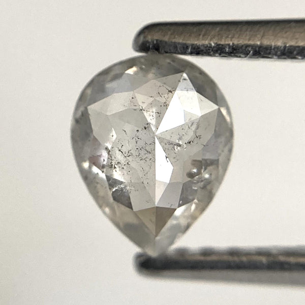 0.54 Ct Pear Salt & Pepper Diamond: Rose Cut Natural Diamond