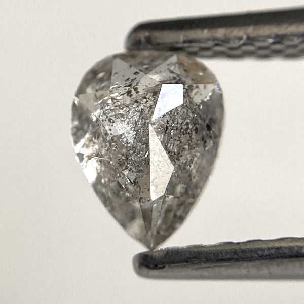 0.57 Ct Pear Rose Cut Salt and Pepper Diamond
