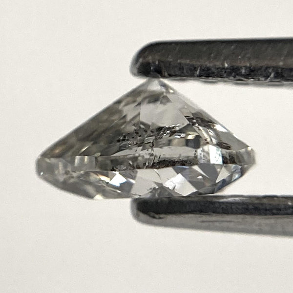0.40 Ct Pear Rose Cut Salt and Pepper Diamond: Natural Gray & Black Diamond