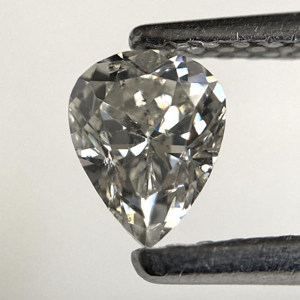 0.40 Ct Pear Rose Cut Salt and Pepper Diamond: Natural Gray & Black Diamond