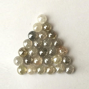 12.11 Ct Rose Cut Natural Loose Diamond 4.30 to 4.50 mm  Gray Color Rustic Diamond, Mix Color Rose Cut Round Natural Loose Diamonds AJ09/04