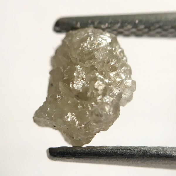 1.68 Ct 7.60 mm x 6.10 mm Natural Raw Rough Uncut Loose Diamond Grey Color, Shining Diamond Crystal Earth Mined Origin South Africa SJ24/27