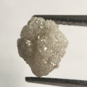 1.63 Ct 8.1 mm x 7.1 mm Natural Raw Rough Uncut Loose Diamond Grey Color, Uncut Raw Diamond Crystal Earth Mined Origin South Africa SJ24/50