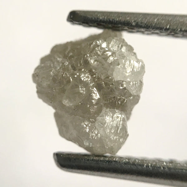 1.36 Ct 100% Natural loose Rough Diamond 6.90 mm x 5.65 mm Rare Fancy Grey Uncut Raw Earth Mined Diamond SJ24/63