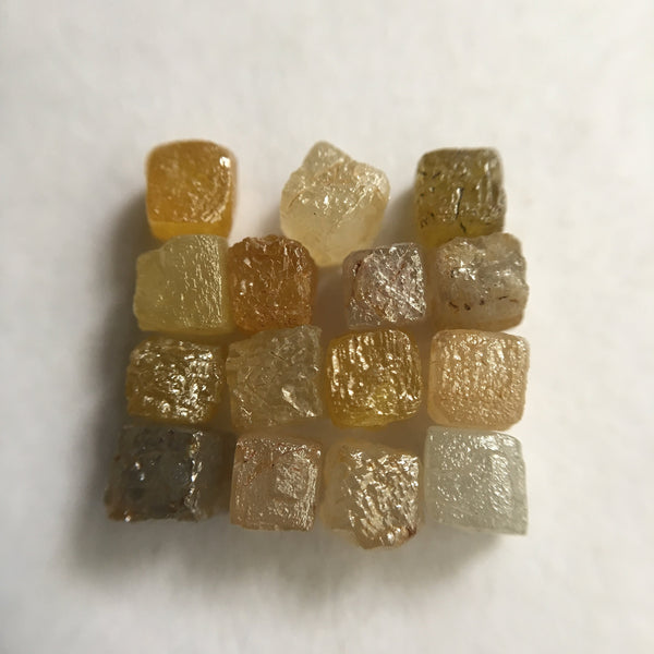 15 Pcs Gorgeous Natural Color Conflict Free ! Cube Shape Loose Raw Rough Diamonds Lot ! 6.55 Ct 3.00 mm to 3.60 mm, Origin South Africa